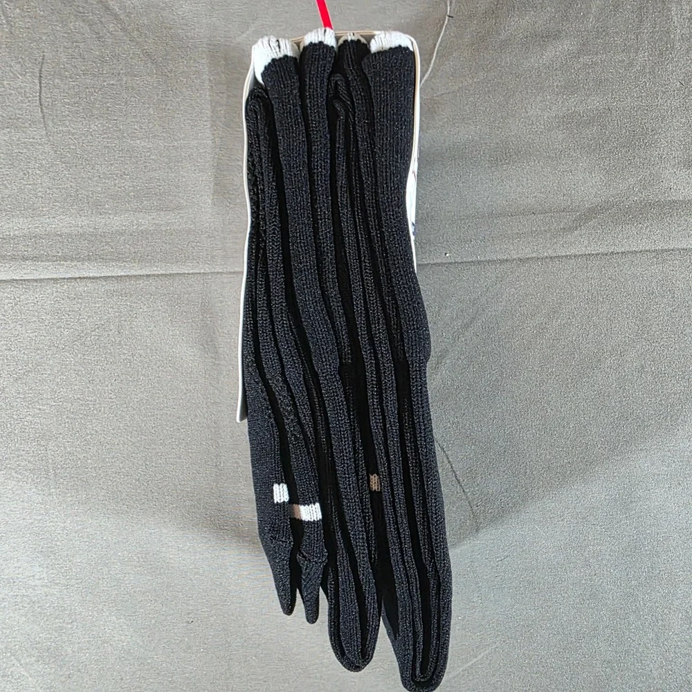 Champion Soccer Socks 2 Pair Over The Calf Black Lightweight Moisture Wicking L